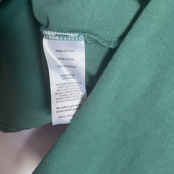 LIFE IS GOOD Black Lab Winter Dog Days Crusher Tee M Green Holiday Santa Hat - Picture 10 of 12